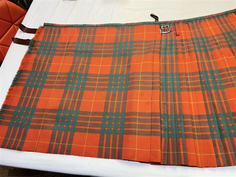Tartan kilt after mending